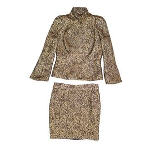 RARE Vintage Circa Thierry Mugler 1980s Brocade Skirt Suit – FR 38 / US 6